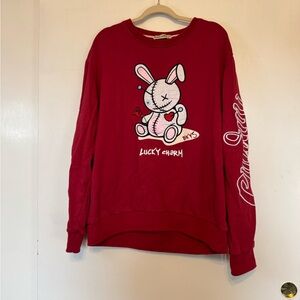 Lucky Charm Red Graphic Women's Sweater